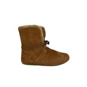Toms Zahara Suede faux shearling booties in Chestnut Winter Boots Shoes 9US-40EU
